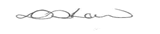 A close-up of a signature

Description automatically generated