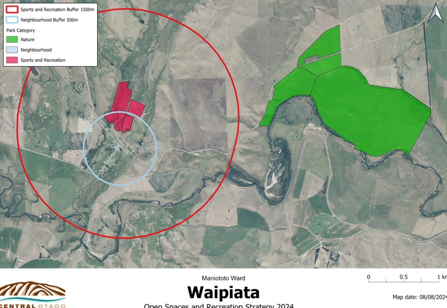 A map of land with red and green circles

Description automatically generated