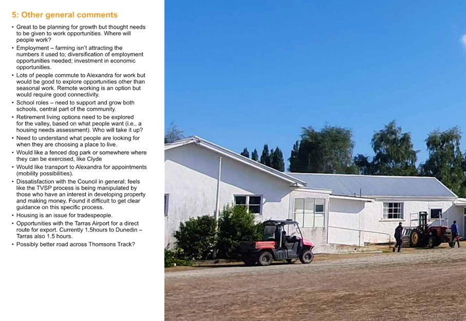 A white house with a red tractor parked in front of it

Description automatically generated